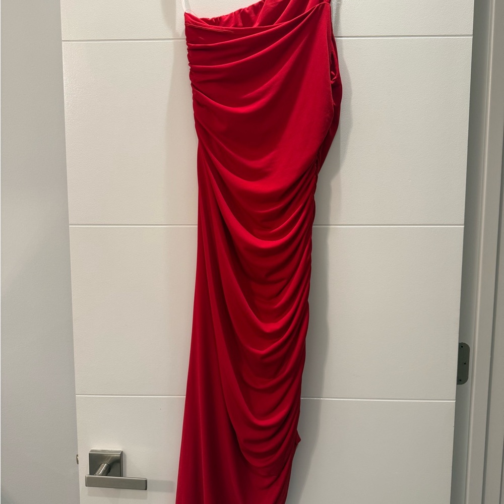 Lovers + Friends One Shoulder Red Dress